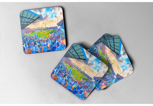 Goldstone Ground Stadium Fine Art Glass Coasters - Brighton & Hove Albion FC